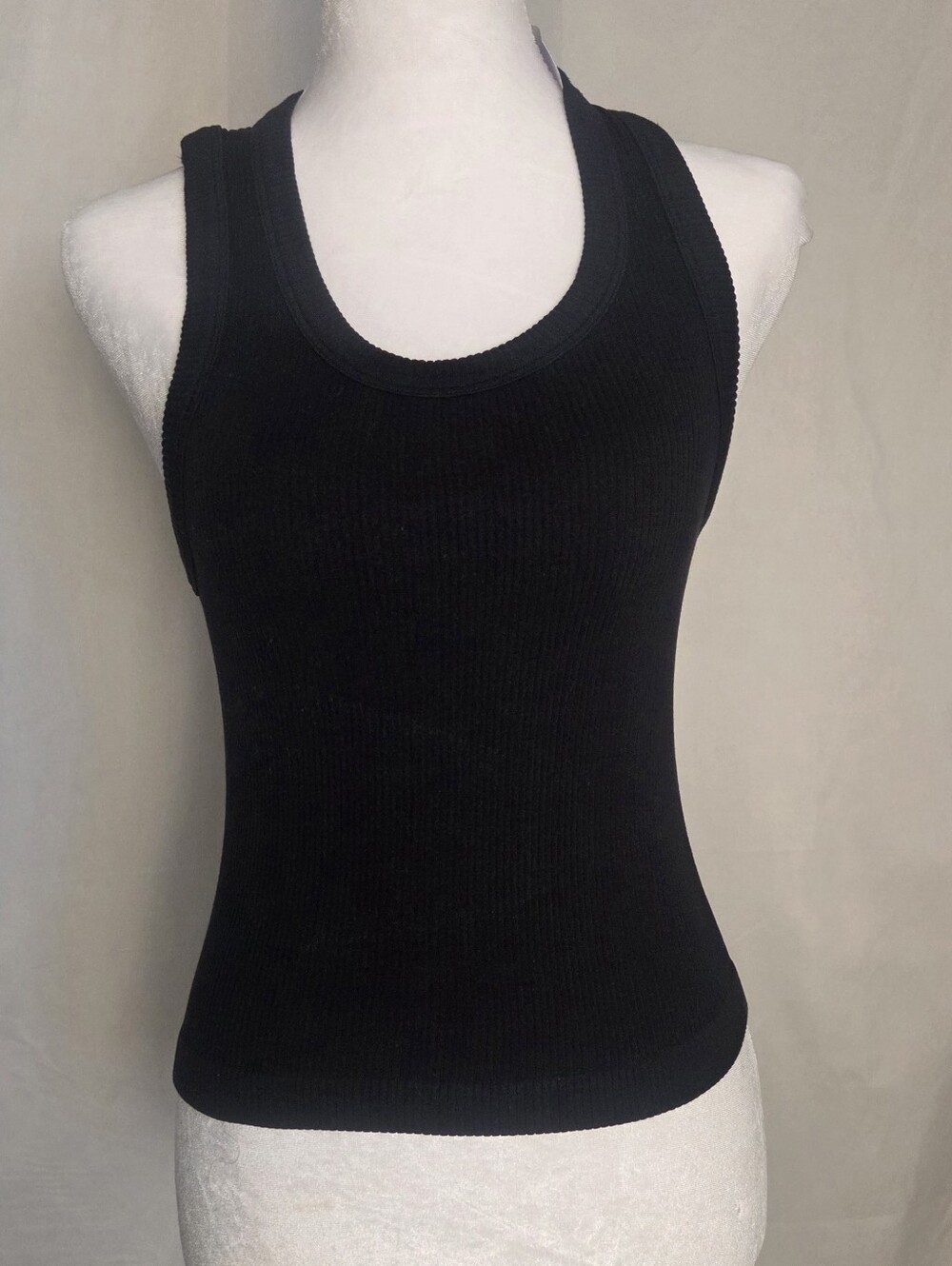 Old Navy Black Ribbed Scoop-Neck Tank